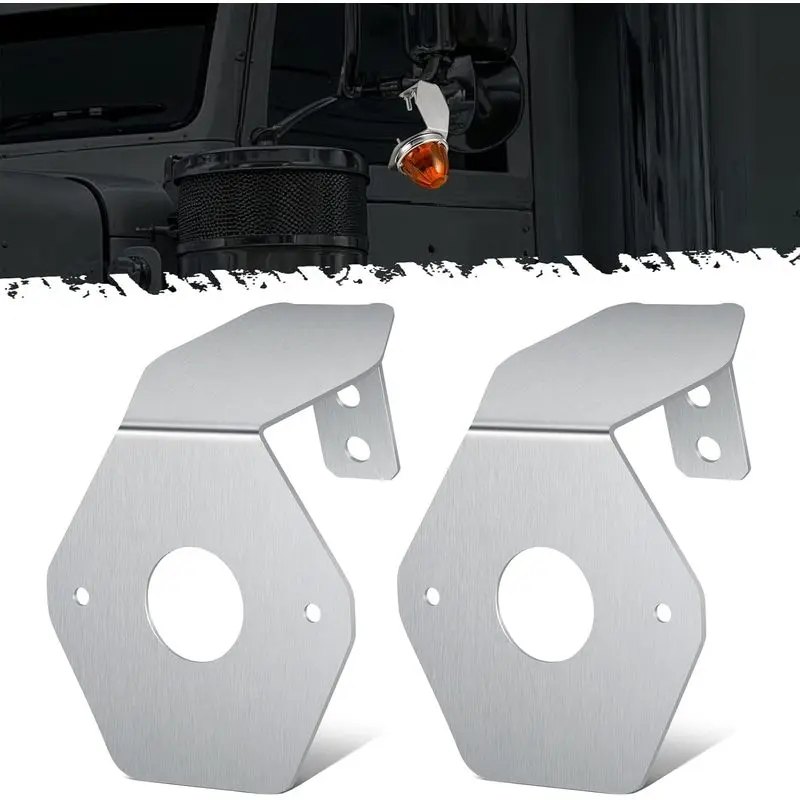 Partsam 2Pcs Watermelon Light Brackets, Stainless Steel Watermelon Mirror Turn Signal Angled Bracket Holder, Light Not Included
