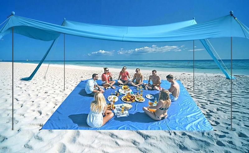 Beach Canopy Beach Tent 10x10 FT Easy To  Windproof  Sun Beach Shde Canopy Outdoor Shade For Beach Camping Family