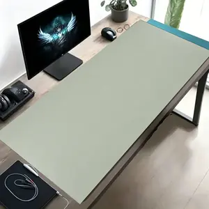 Silica Gel Mouse Pad, Olive Large Simple Leather Mouse Pad, Non-Slip Rubber Base, Washable and Durable, Ideal for Gamers and Office