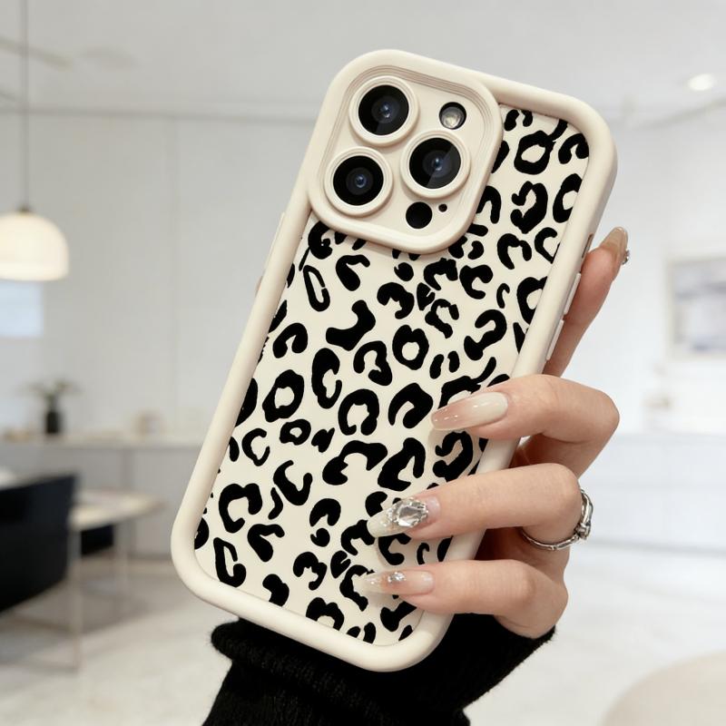 Designed for iPhone 17 Pro Max 16 Plus 15 14 13 12 11 Air E full Camera protection small leopard print  Lightweight Soft TPU Protection Shockproof Protection cover Stylish