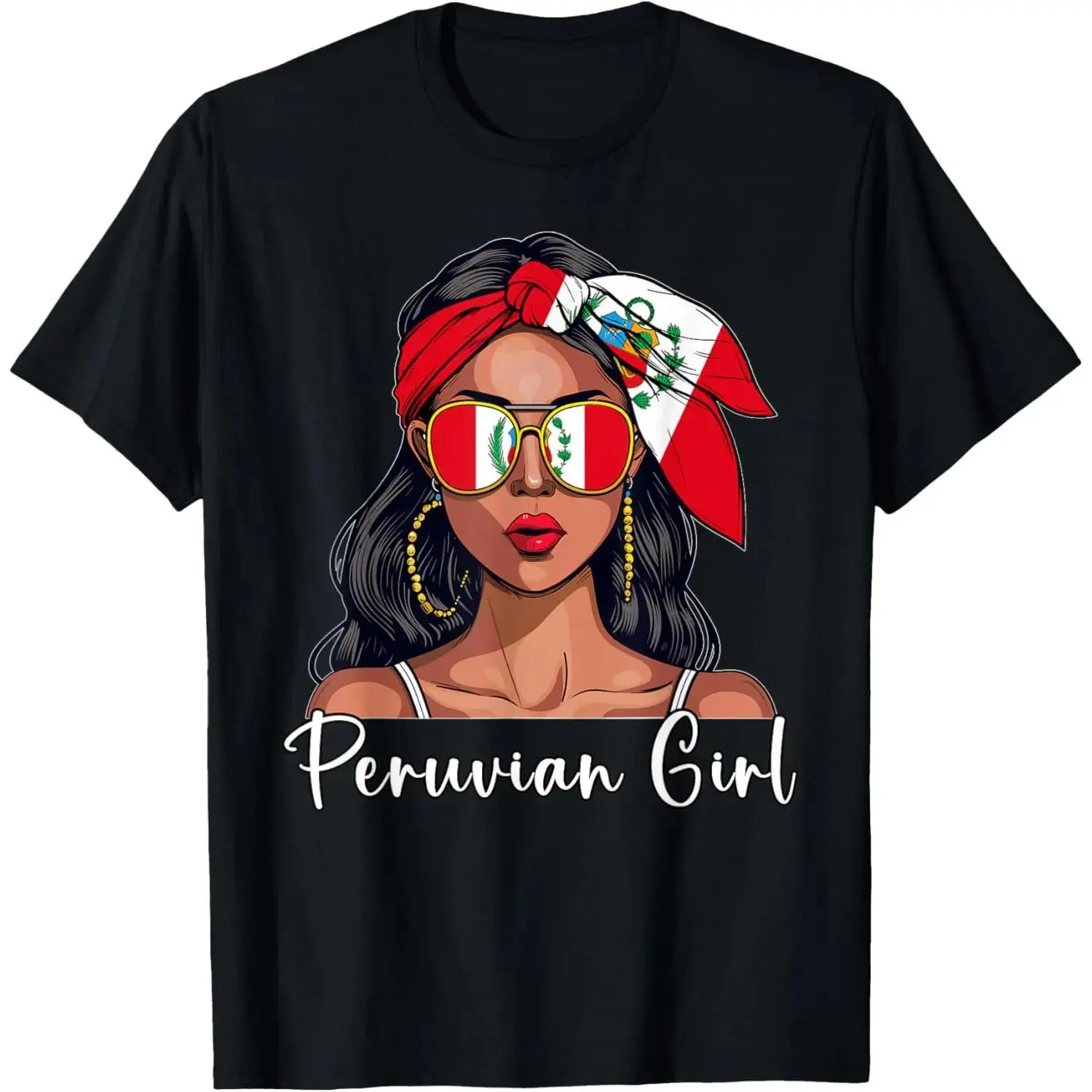 Peruvian Souvenirs Products Woman Flag Girl Peru T-Shirt Top Vintage,retro,unisex,graphic,tee casual crewneck,,cotton,funny,comfortable