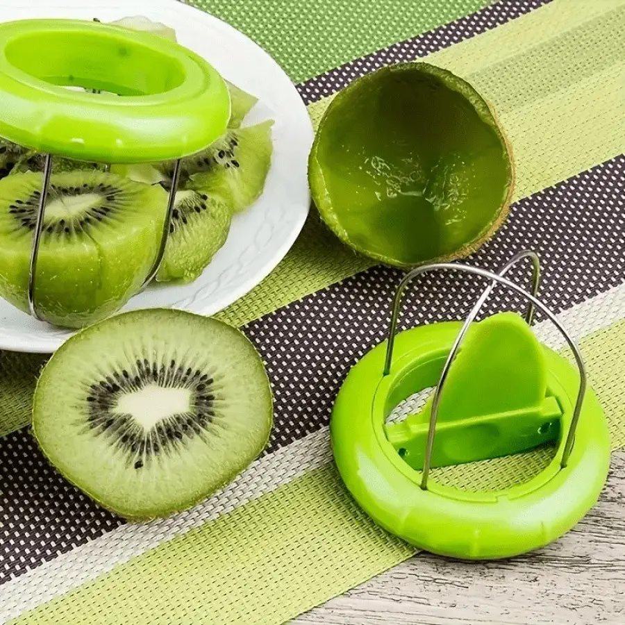 2 Easy-Use Kiwi Slicers, Manual Abs Material Peeler, Non-Electric Kitchen Gadget, Food Safe, Camping Picnic Essential, Outdoor Cooking Tool