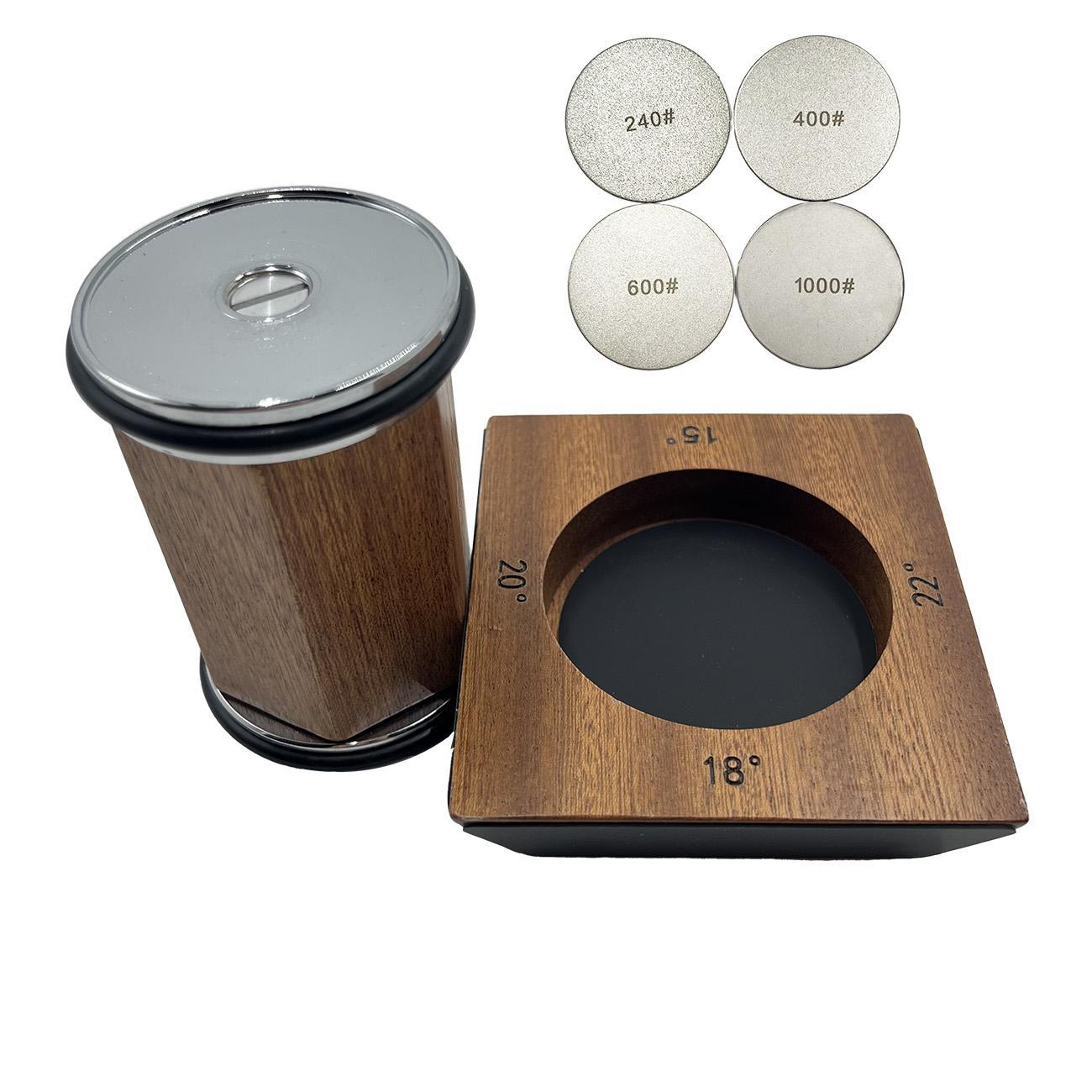 Original Rolling Wooden Knife Sharpener, Effortless Kitchen Knife Sharpening Tool, Sharpens at 15 18 20 22 Degrees for All Knives