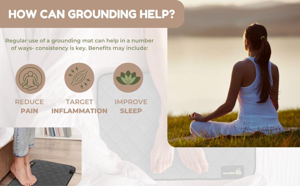 Grounding Mat for Feet, Soft Cotton & Silver Fiber, for Sleep &, Grounding Pad for Anti-Aging & Inflammation, Grounding Mat for Bed and Desk (24x16 Inches)