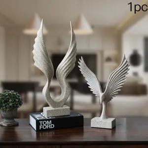 Eagle Sculpture Decorative Piece, Sandstone Eagle Statue for Home Decoration, Living Room Bar Office Ornament, Creative Interior Design