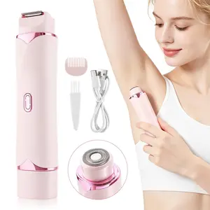 Dual Blade Rechargeable Women's Shaver, Dry and Wet Use Pain-Free Full Body Hair Remover, Suitable for Underarms, Legs, and Intimate Areas