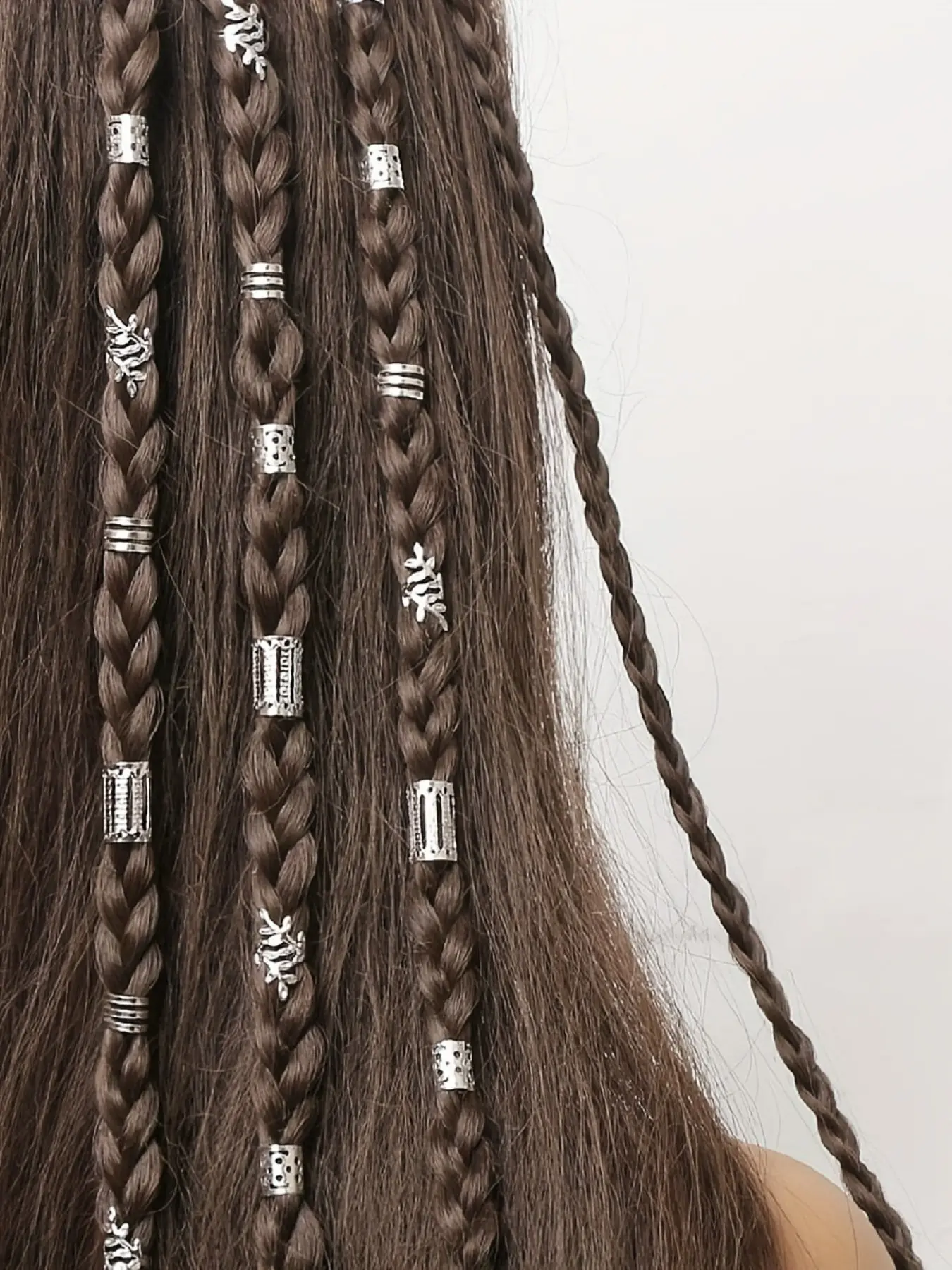 40pcs DIY Hair Extensions Accessories, European and American Style, Hollow Iron Rings, Dirty Braids Decorative Pieces, Trendy Hair Styling Tools