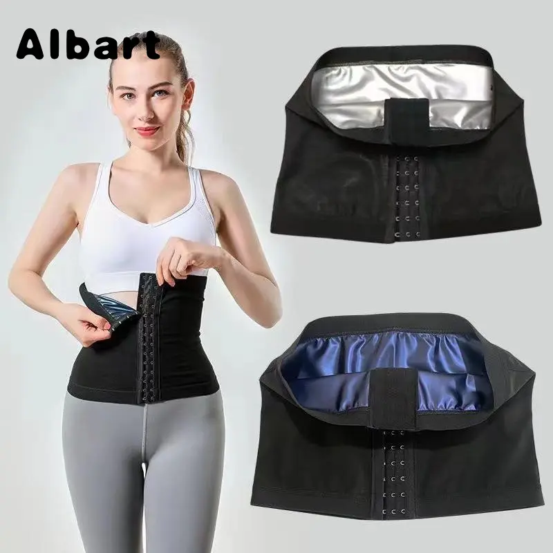 Women Neoprene Zip Up Waist Trainer Corset, Heat Reflective Silver Sauna Lining, Zip Front With Adjustable Inner Hooks, Sweat Boosting Sauna Waist Cincher, Tummy Control Waist Shaper For Gym Workout, Fitness Training And Daily Body Shaping