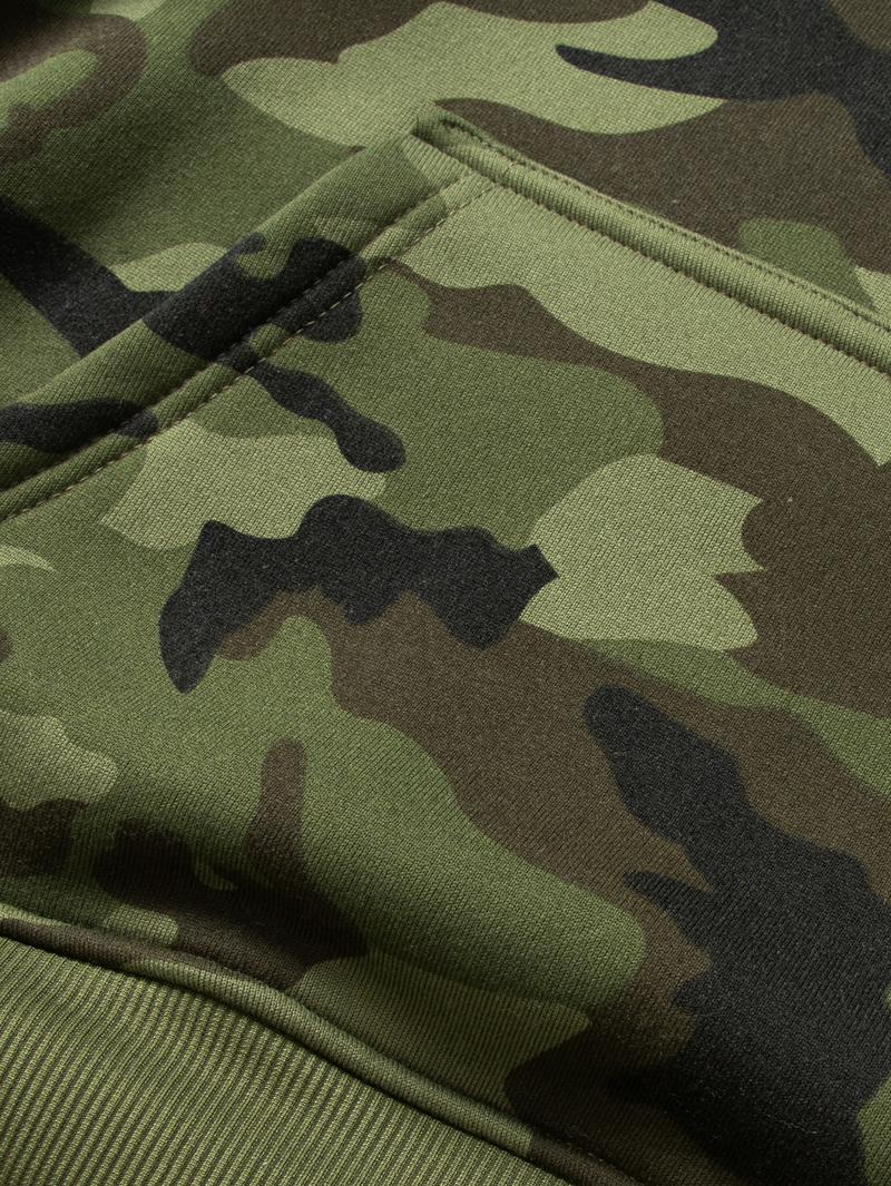 Men's Camouflage Hoodie Set Outdoor Casual Style with Adjustable Drawstring, Fits Snugly Around the Head. Top and Pants from the Same Series Feature Matching Camouflage Patterns. USA Letter Print Adds Trendy Style. Large Pocket on the Jacket and Drawstrin