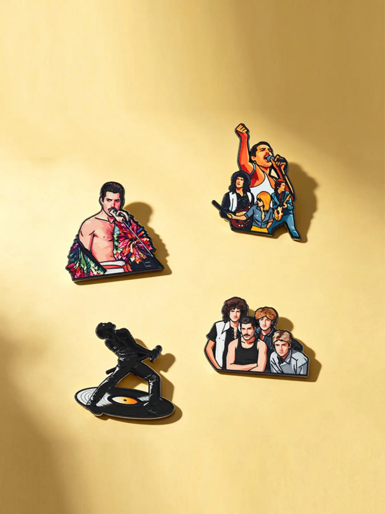 4-Piece Classic Rock Band Enamel Pin Set, Vintage Music Metal Brooches, Brooch Pins, Lapel Pin, Perfect for Backpack Decoration, Ideal Gift for Rock Fans