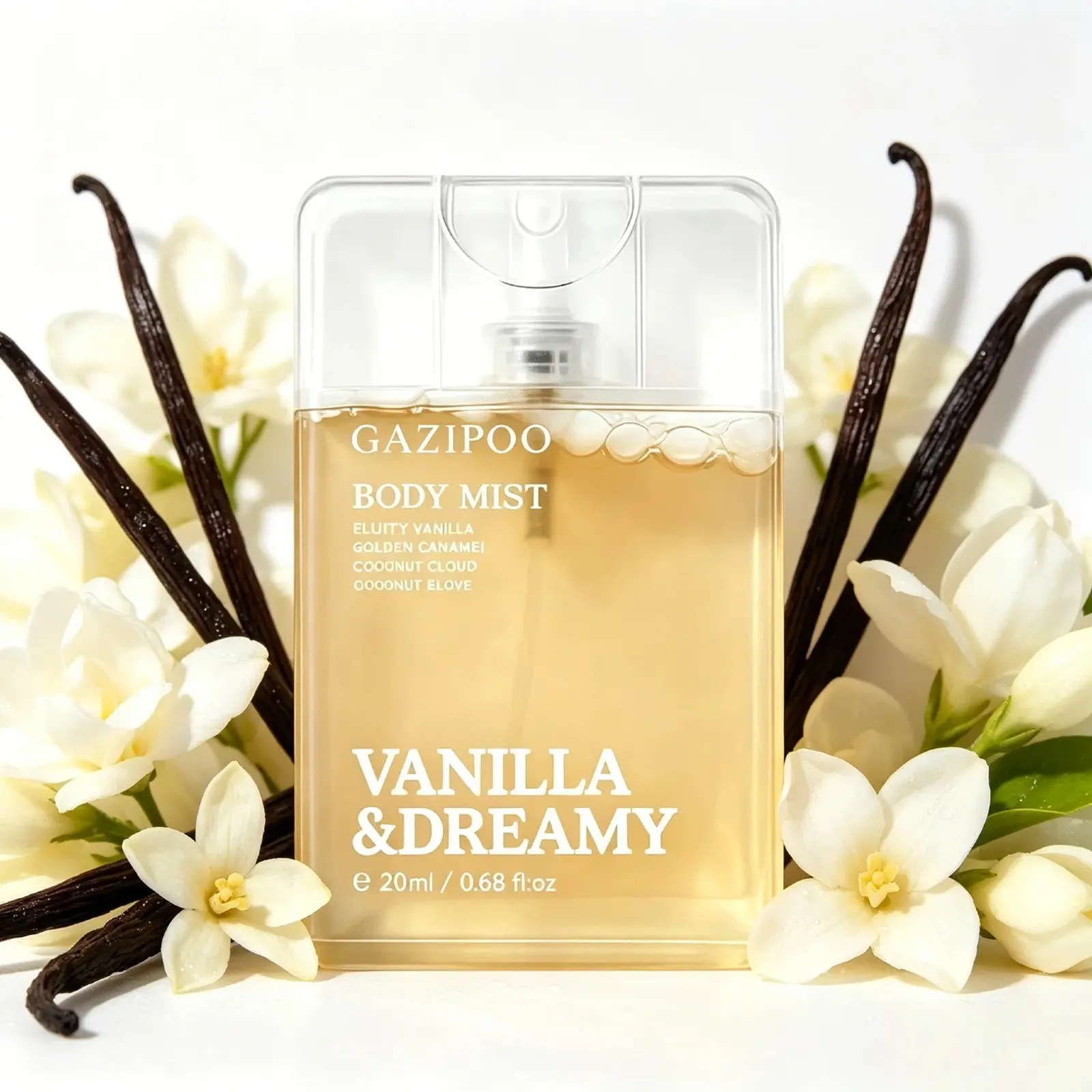 Caramel Vanilla Card Perfume Oil -  Clear Fragrance Spray Oil, Hair and Body Spray 0.68oz, Vanillat & Coconut Eau de Toilette Oil for Women, for Date And Everyday Use.