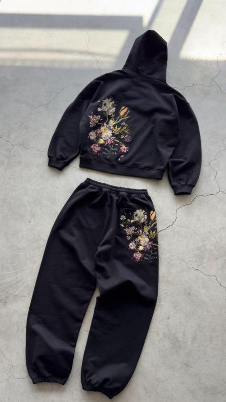 European and American retro plum blossom embroidered straight-leg jeans, unisex, versatile, unique street style trendy jeans, cross-border