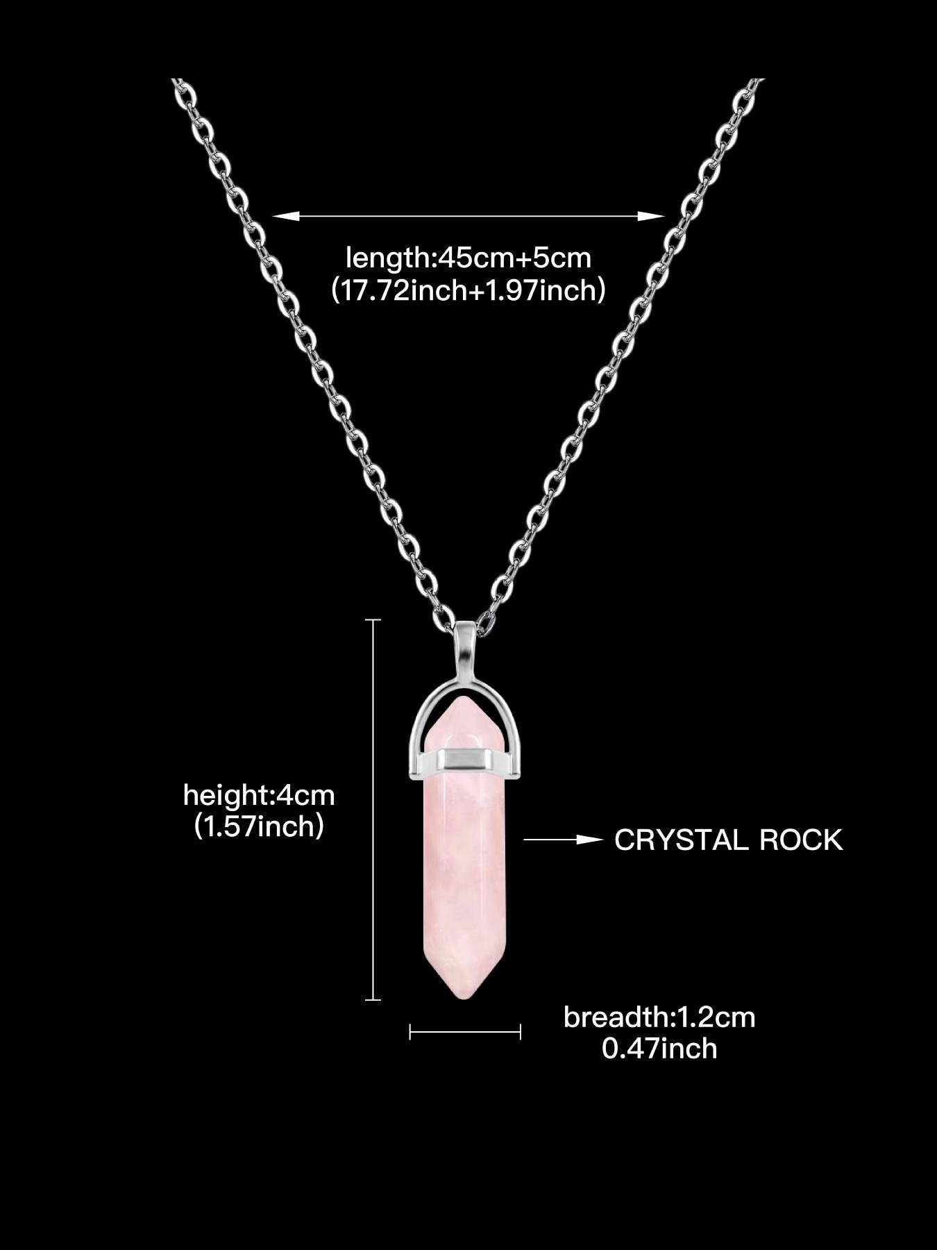 Natural Crystal Necklace Set, 6 Pcs/set Wish Card Necklace, Fashion Pendant Necklace for Women & Men, Trendy All-match & Exquisite Jewelry for Birthday Gift, Gifts for Girlfriend, Amethyst Crystal, Natural Healing Crystal