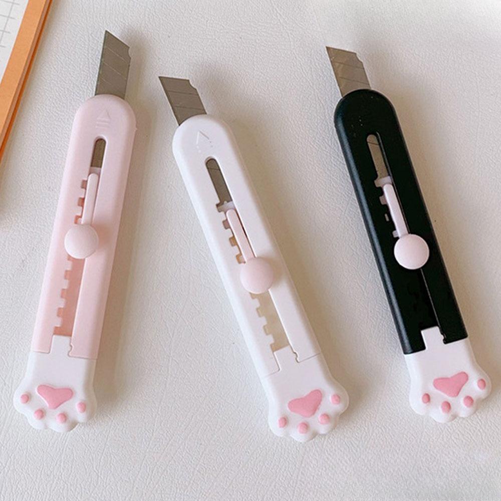 Cute Cat Paw Design Mini Portable Safety Paper Cutter, 1 Count Multifunctional Unpacking Tool, Multifunctional Stationery, Office Cutting Supplies for Home School Dormitory, Office Gadgets