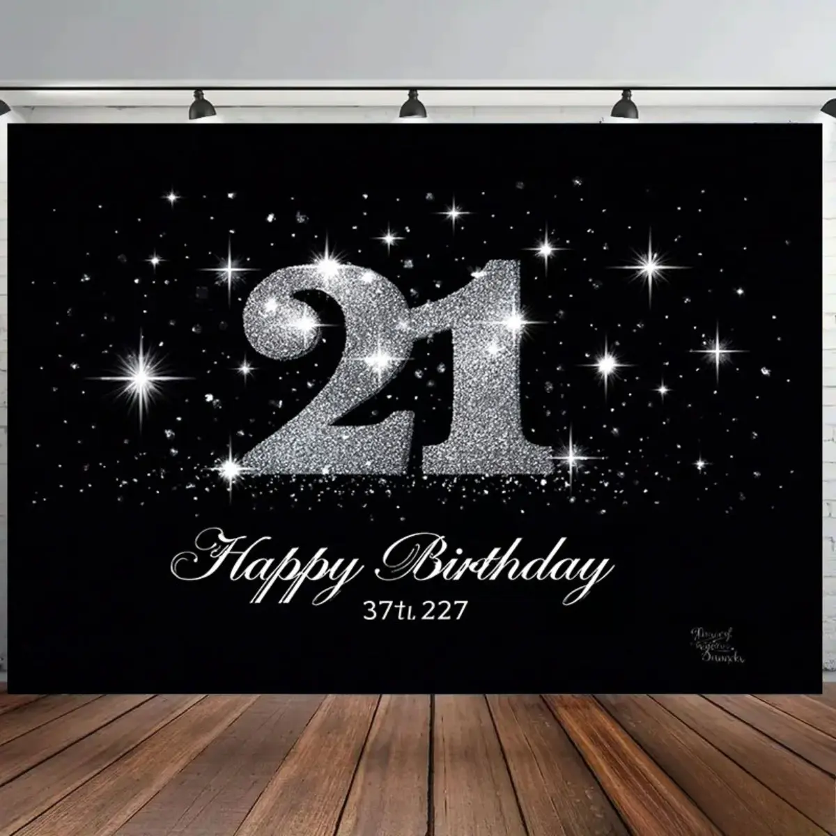 21st Birthday Print Backdrop Banner - Premium Lightweight Polyester Home Decor Tapestry, Photography Background, Event Decoration, Indoor Outdoor Use, Room