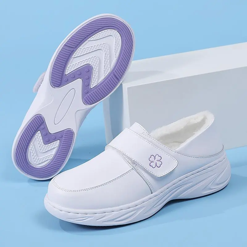 Nurse shoes leather soft sole breathable non-slip not tired feet hospital work shoes