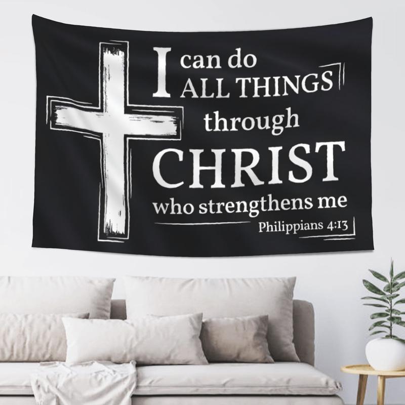 Tapestry Acts Philippians 4:13 Inspirational Christian Flag 40x60 in "I Can Do All Things Through Christ" Bible Verse Flag for Room, Yard, Church, and Events (B) Wall Banner Decorative Tapestry Christmas Tapestry Acts Philippians 4:13 Inspirational Christian Flag 40x60 in "I Can Do All Things Through Christ" Bible Verse Flag for Room, Yard, Church, and Events (B) Wall Banner Decorative Tapestry Christmas