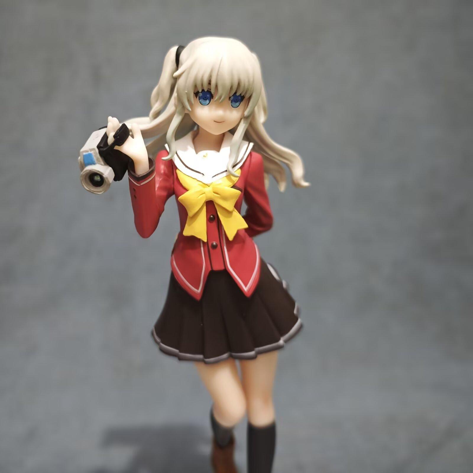 Charlotte Tomori Nao PVC Action Figure School Uniform Cute Girl Statue Model Anime Peripheral Desk Decor Gift Collectible Toy