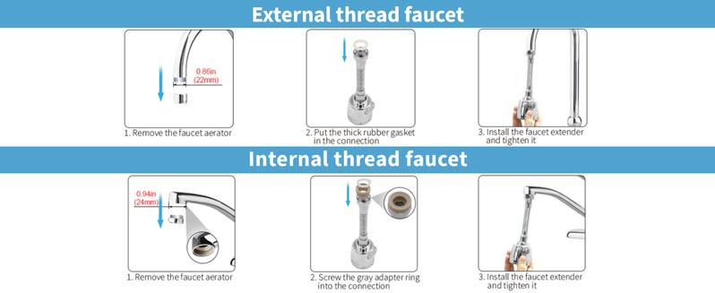 Kitchen Faucet Sprayer Attachment 360 °     Rotatable Anti-Splash Water Saving Tap Head with Universal Adapter Set Stainless Steel Extender for Sink Accessories Tools.