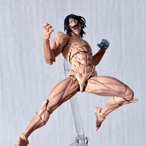 In Stock Arkham Factory Kaiyodo Revoltech Amazing Yamaguchi Attack On Titan Eren Ko Model Anime Action Collection Figures Toys