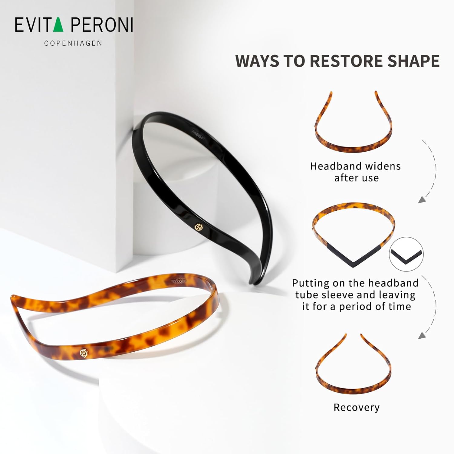 EVITA PERONI Hairband Designed for Eyewear, No Pressure Non-slip Glasses Headband for Women, Vintage Minimalism Hair Accessory