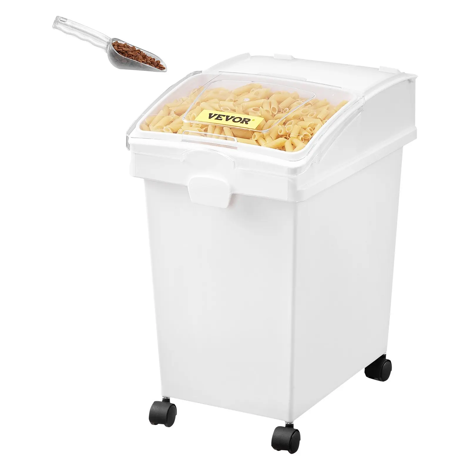 【DealsForYouDays】VEVOR Rice Storage Container, 6.6Gallon/25Lx3 Capacity Large Dog Food Dispenser Bin, Kitchen Ingredient Grain Cereal Flour Bin, Pet food Containers with Wheels, 3 Scoops, and Airtight Lid, 3 Pack