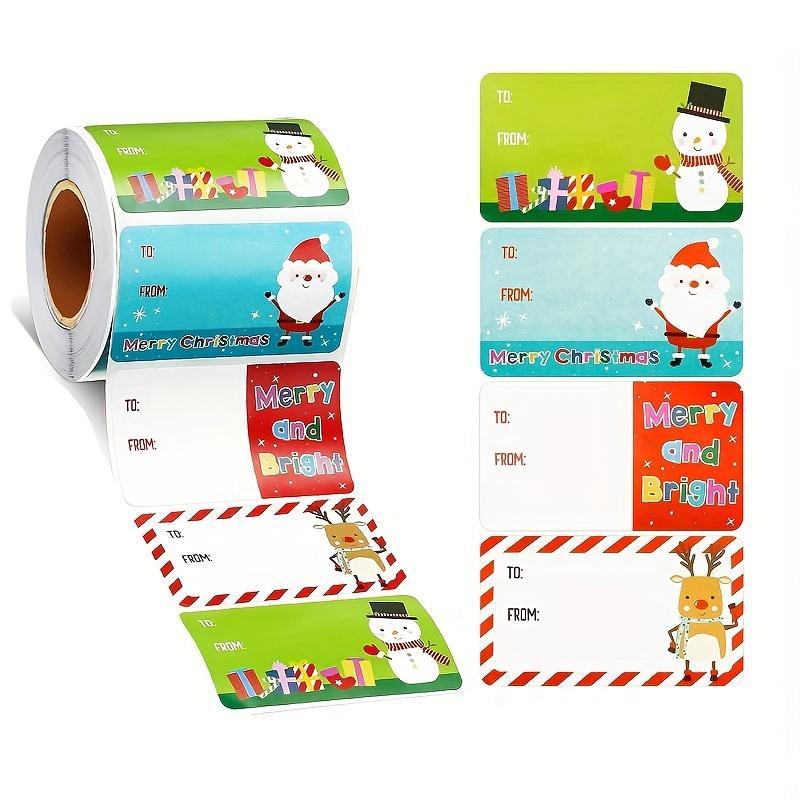1 Roll/200 Sheets Christmas Festival Decoration Gift Series, Adhesive Labels for Holiday Gifts, Perfect for Festive Decorations, High Adhesive Stickers, Sticky Labels