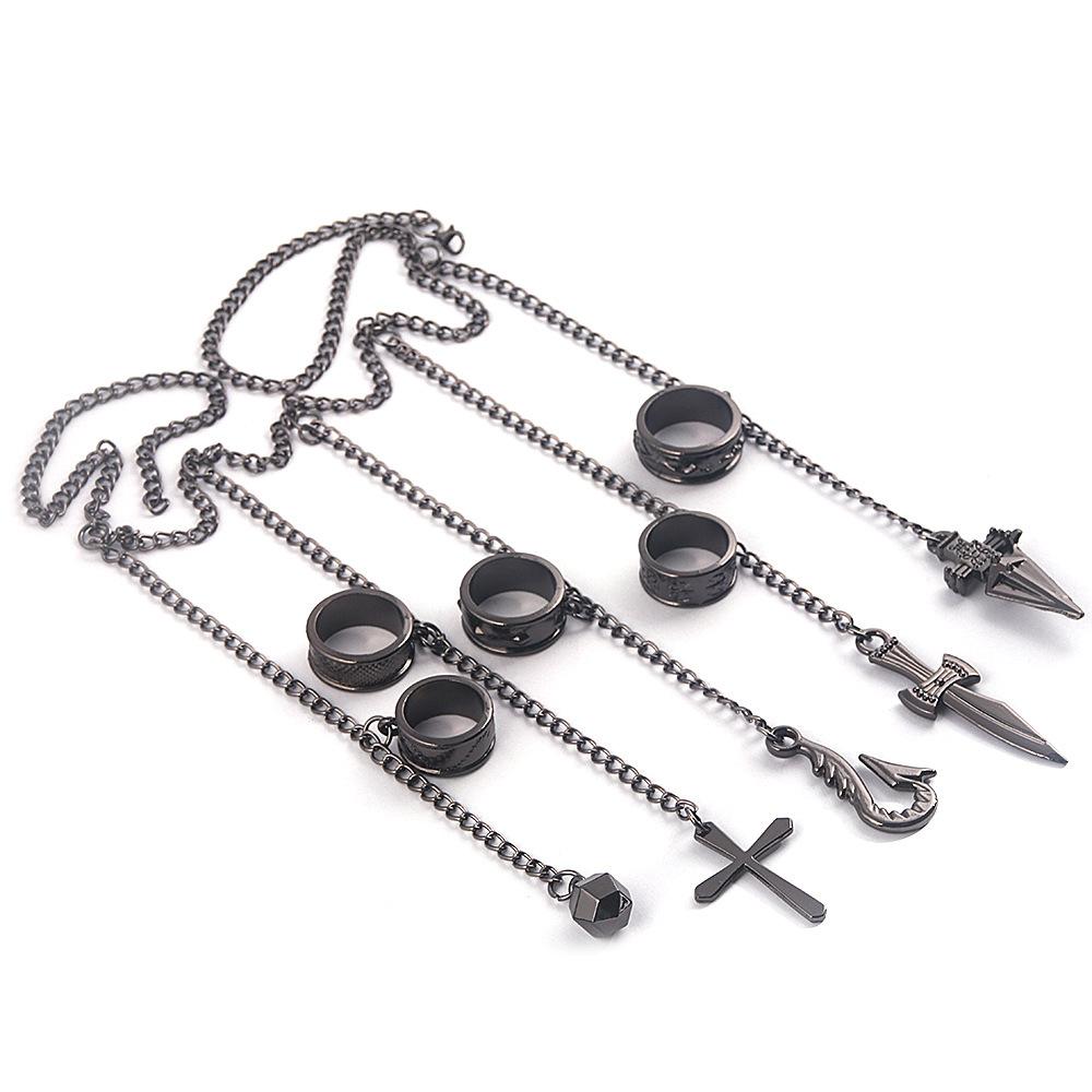 Anime Hunter x Hunter Bracelet Jack Kurapika Five Finger Chain Ring Cosplay Second Dimension Unisex Accessories Jewelry Gift