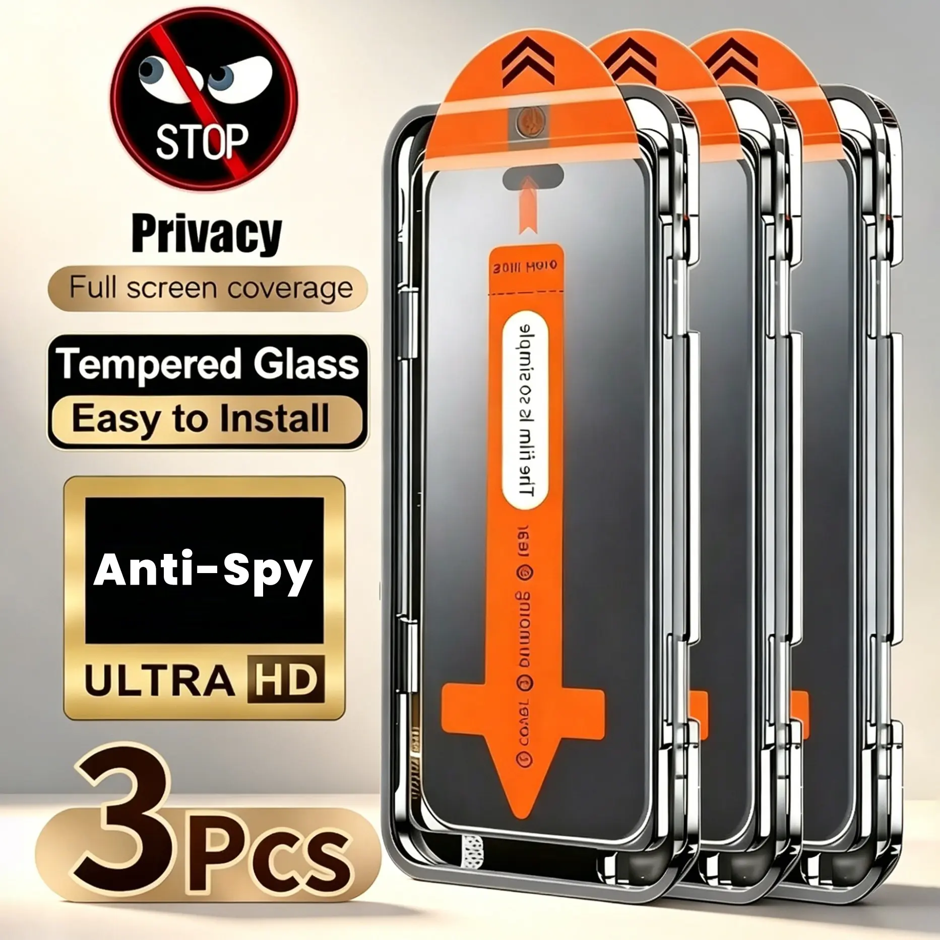 3 Pack Dust Free Installation Privacy Screen Protector Compatible With iPhone 17 Air 17 Pro Max 16 Pro Max 16e 16 15 14 Plus 13 12 11 Pro Max X XS XS MAX XR Anti-spy Glass