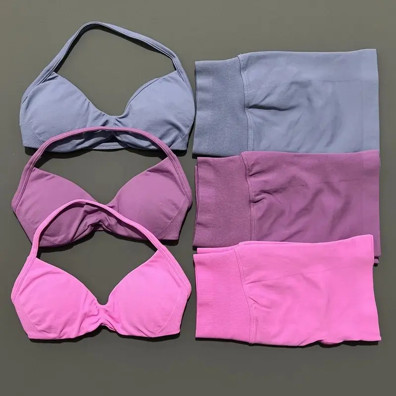 2 Piece Sport Set Women Seamless Yoga Tank Bra Waist Scrunch Bum Gym Shorts Sets Fitness Running Workout Suit,Sports,Leggings,Backless,Halter,Crop,Butt,stylish,activewear,,daily,outfit,,Insulated,Hunting,Camo,mfvim,woman,,athletic,