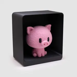 Pig Desktop Ornament Set, Creative Car Decor, 3D Plush Cartoon Pig Figurine, Office Bedroom Decoration, Birthday Gift