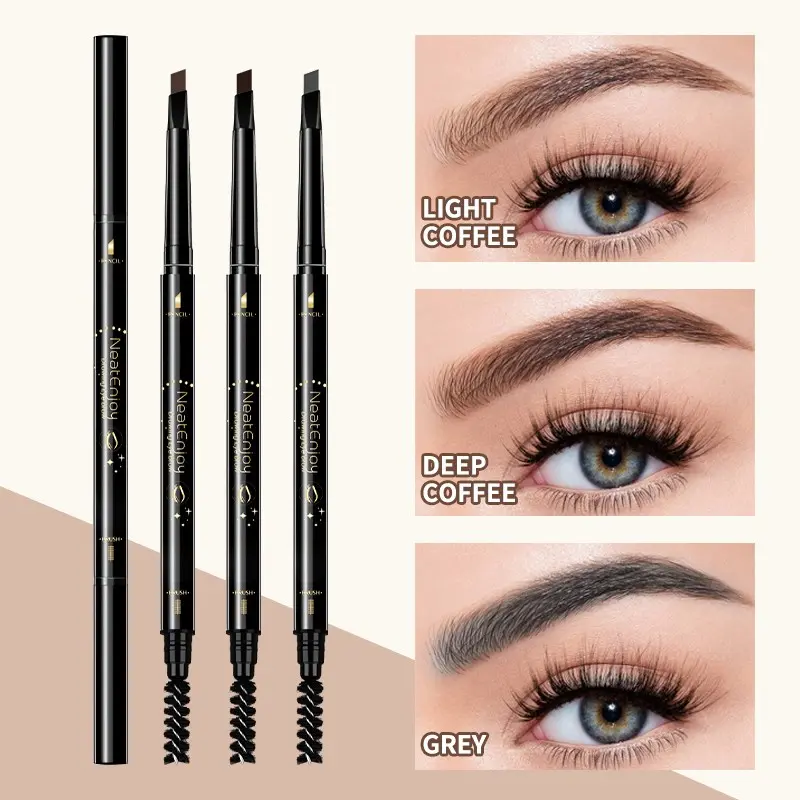 3pcs Waterproof Sweat-Proof Eyebrow Pencils, Everyday Brow Set, Smudge Proof, Long Lasting, Multi Color Makeup Brushes, Perfect for Eye Liner