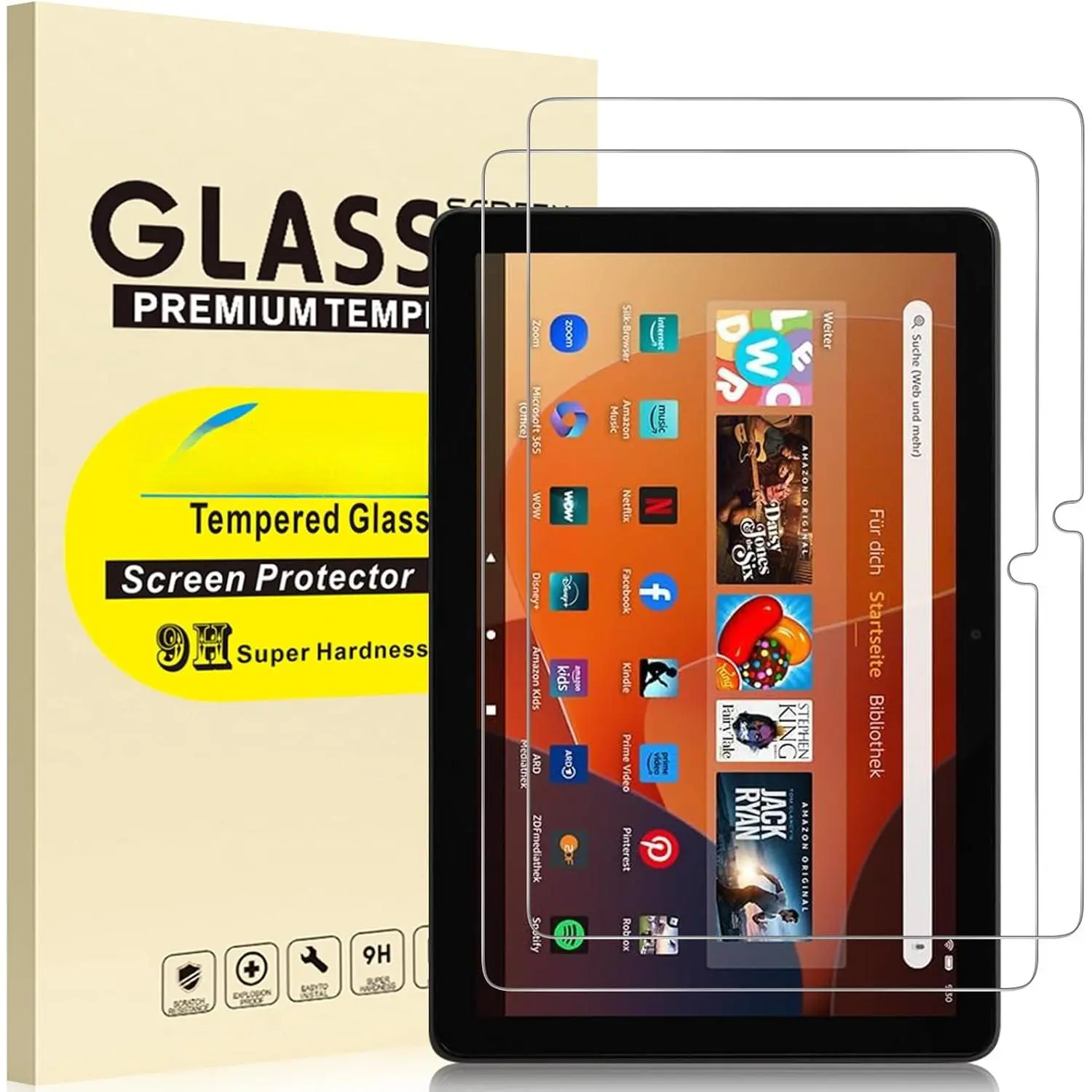 2 Pack, Screen Protector for 10 / 10  Pro 10.1" Tablet 2023 [238.4 * 157.1mm/ 9.39 * 6.19 inch] Tempered Glass Film