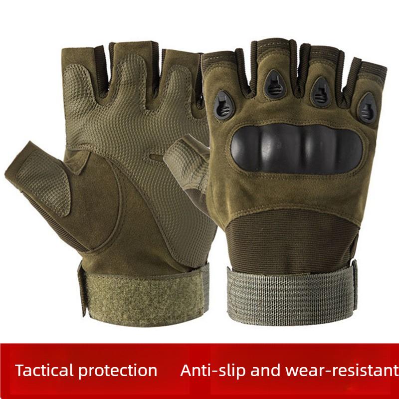 Tactical  men's half-finger full-finger  outdoor riding motorcycle military fans fighting fitness  antislip gloves soft knuckle protection