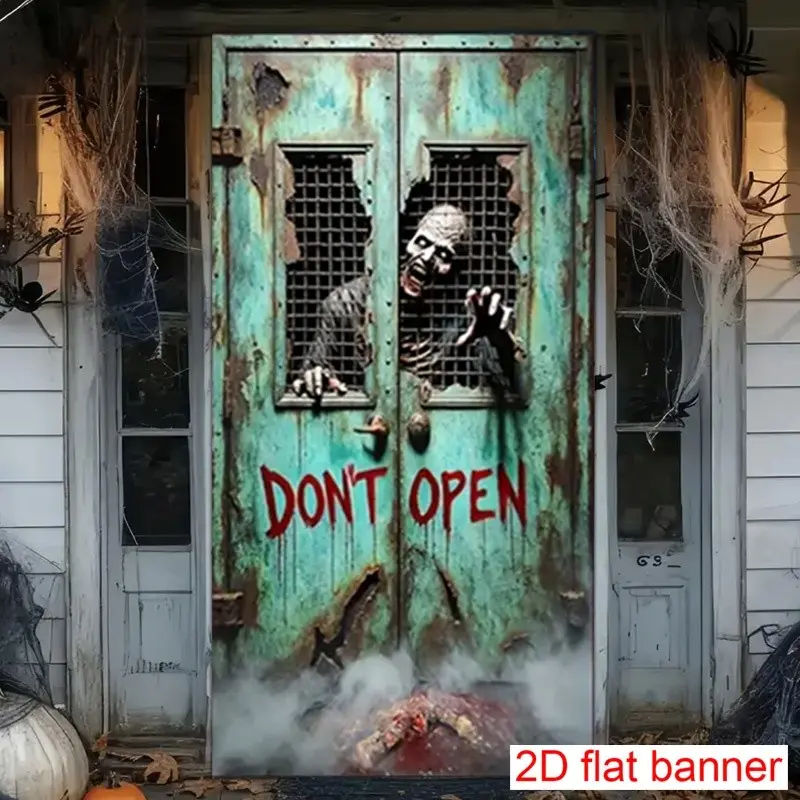 Halloween Door Banner Decoration, Zombie Pattern, Party Decor, Party Banners, Suitable for Halloween Parties, Yard Events, Universal Use