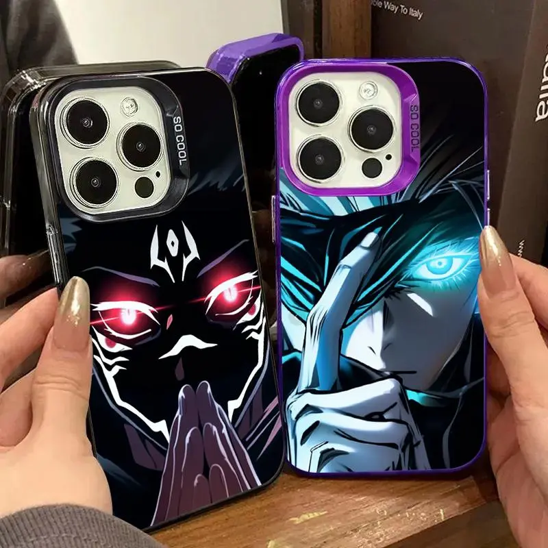 Cool Jujutsu Satoru Gojo Plating Hard Case for iPhone 17 Air 16 15 11 12 14 13 Pro Max XS X XR Plus 8 7 SE Samsung S21 S22 S23 S24 S25 2020 Shockproof Cover