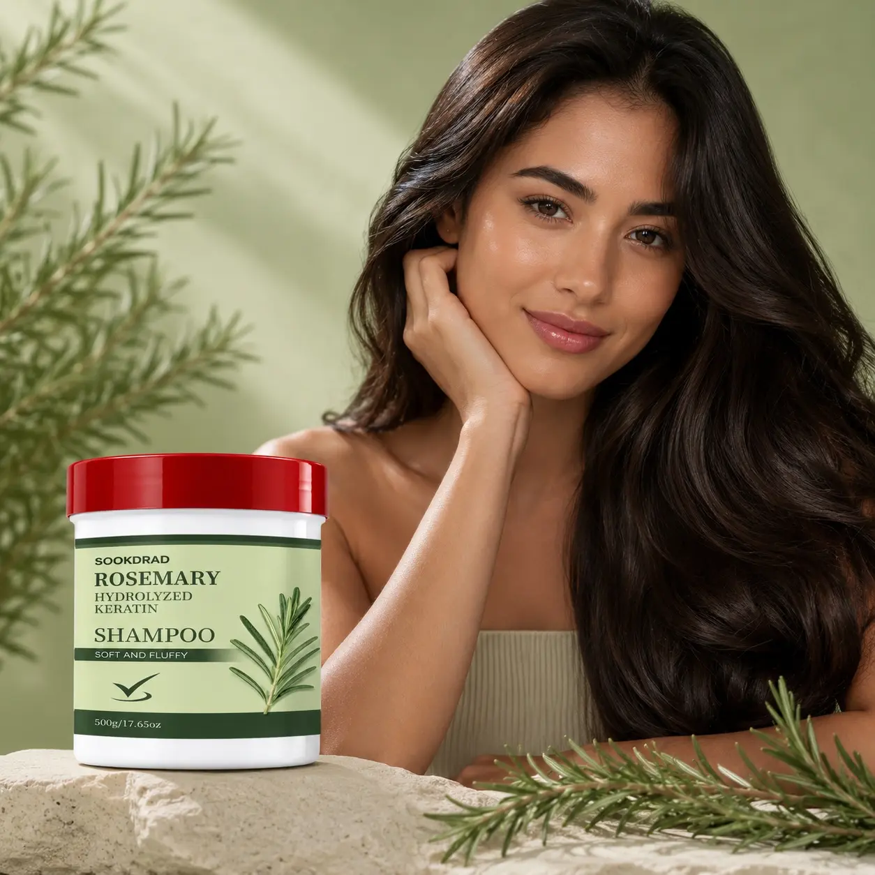 Rosemary Hydrolyzed Keratin Shampoo, Soft Fluffy Hair, Daily Hair Wash, 500g