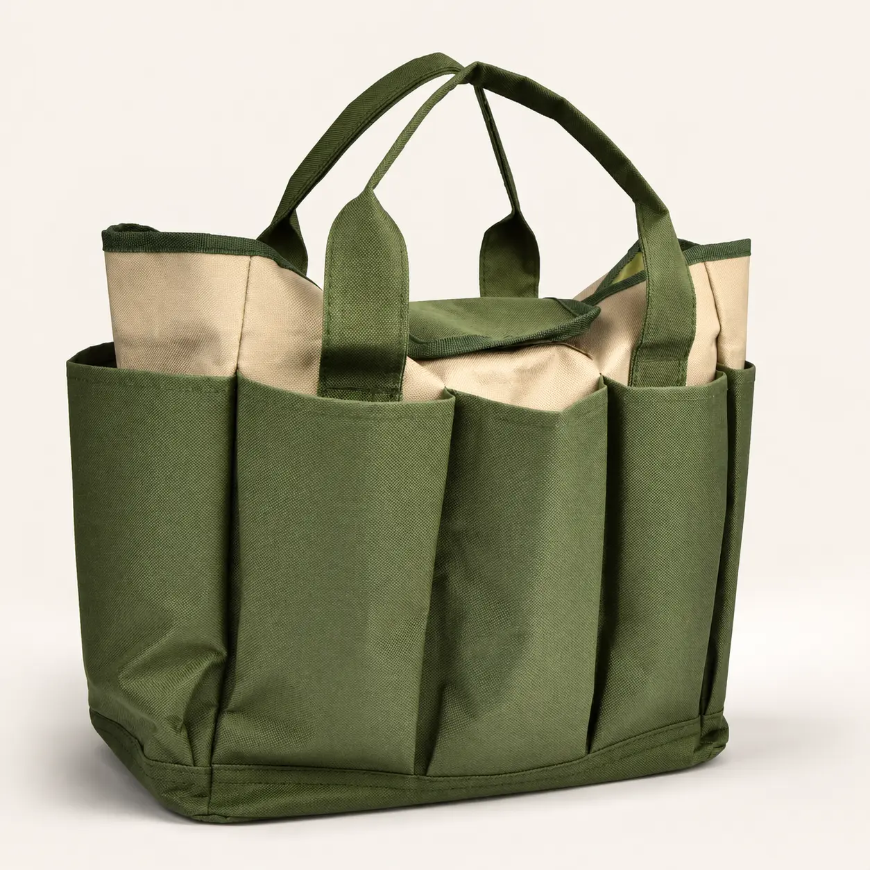 Portable Garden Tote Bag,Garden Tool Bag Organizer with 8 Pockets, Heavy Duty 600D Polyester Garden Tote Caddy with Sturdy Handles for Indoor and Outdoor Gardening,Bulk