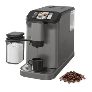 Automatic Espresso Coffee Machine with Built-In Grinder, 20 Bar Pressure & Auto Milk Frother, 1.5L Water Tank, 6 Coffee Drinks Program for Latte Cappuccino Compact Home
