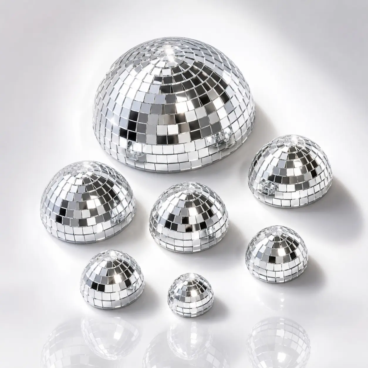 Self-Adhesive Mirror Disco Ball Wall Decor, Handmade Mirror Glass Half Ball, Sunlight Reflection Decoration for Bedroom, Living Room, Apartment & Party