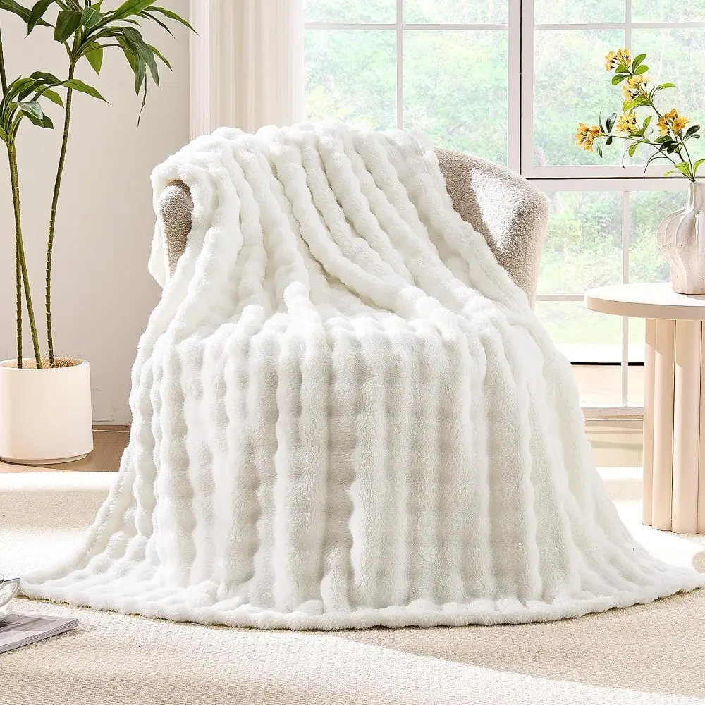 3D Bubble Light Weighted Blanket, Soft Bubble Blanket, Cozy Fuzzy Blanket for Couch, Sofa, Bedroom, Living Room, Dorm, Bed, Gift, Home Decoration, Blankets For Sofa