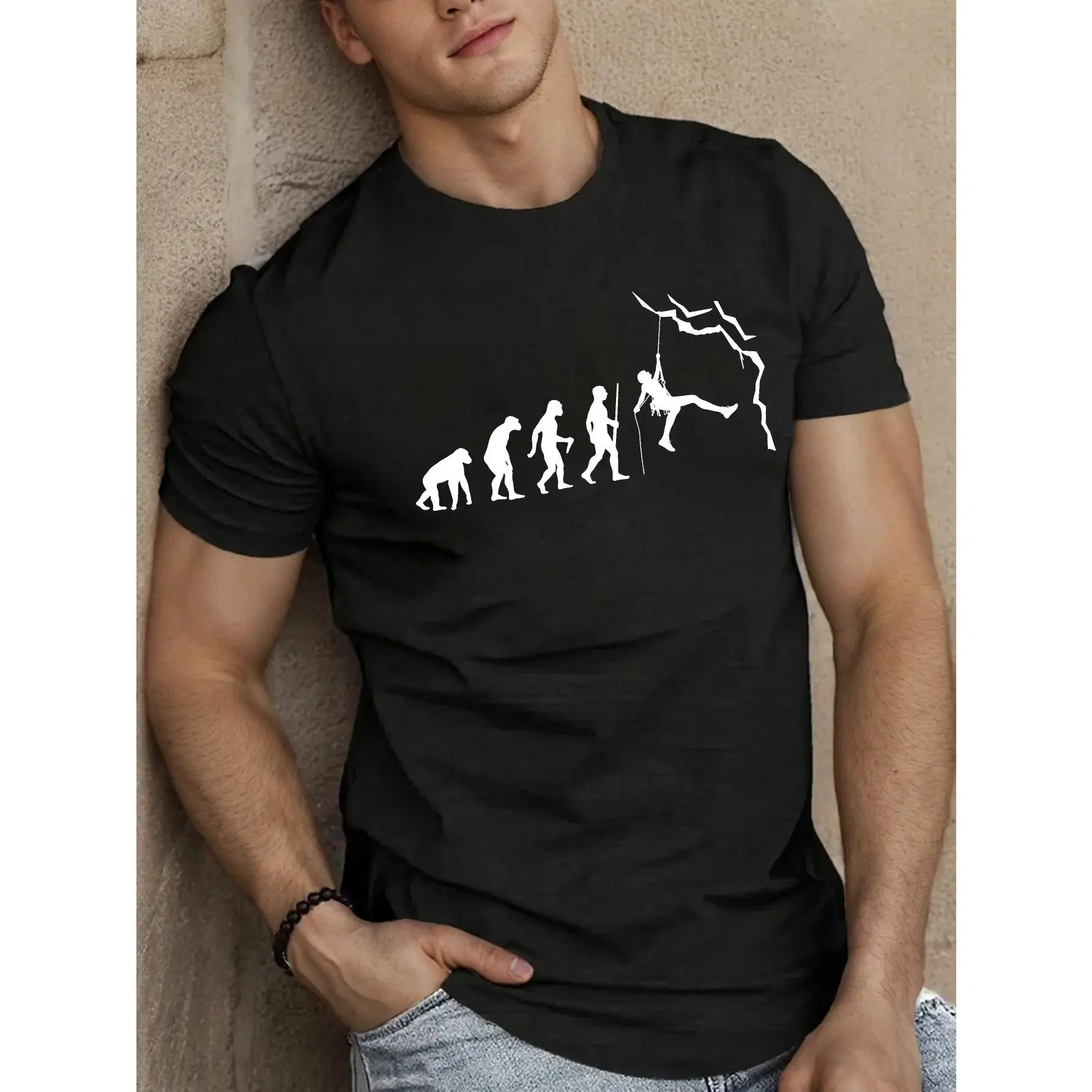 Men'S Short Sleeve T-Shirt for Summer by Climbing Evolution