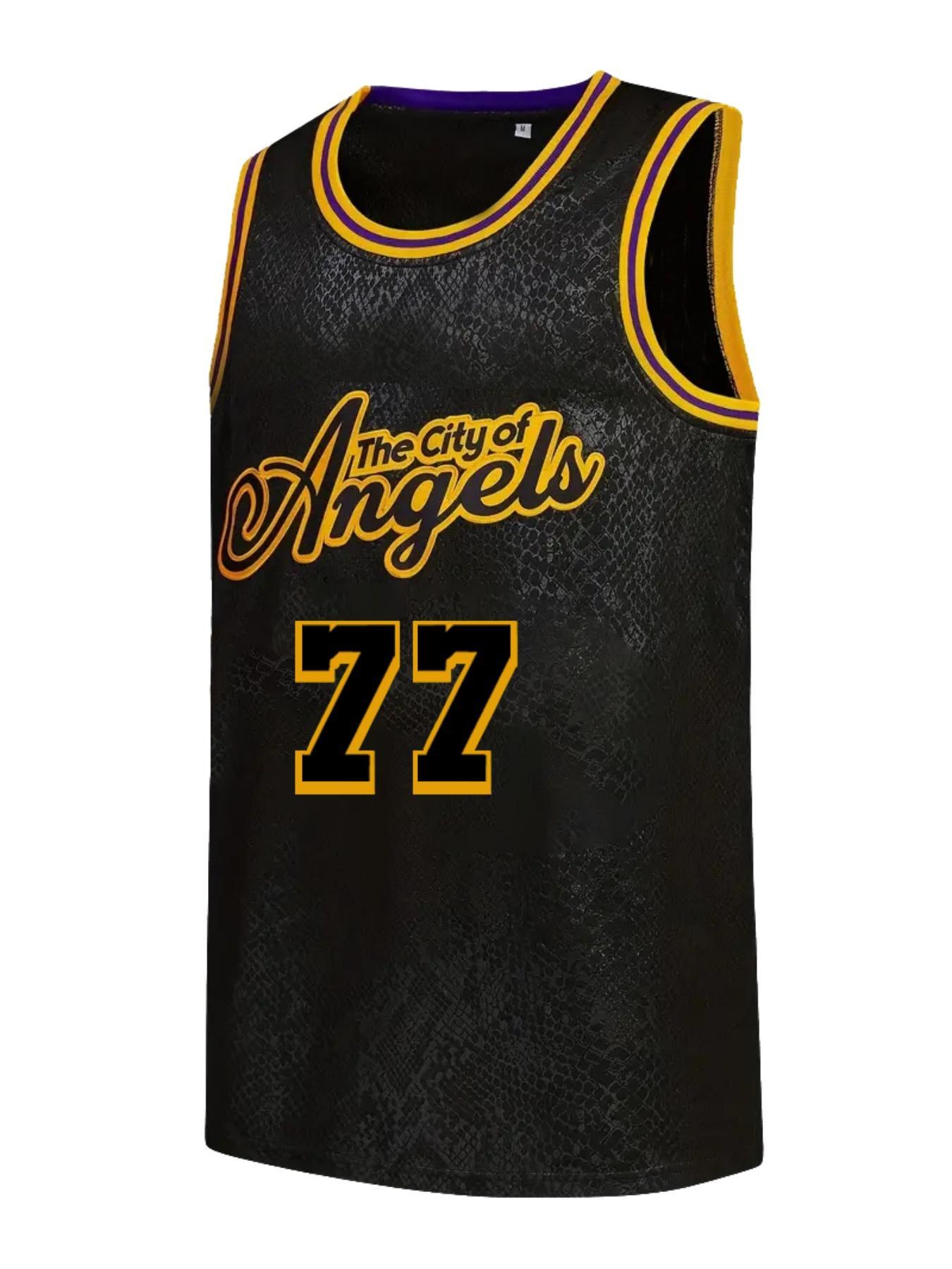 Men's Letter & Number Embroidery Basketball Jersey, Loose Casual Breathable Basketball Sleeveless T-shirt, Men's Sportswear for Training & Leisure Wear, Jersey Top