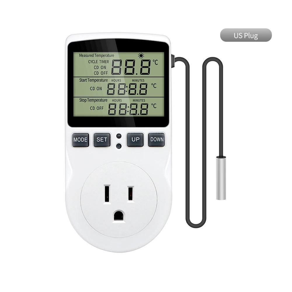 Timer Socket Thermostat Digital Temperature Controller EU/AU/US/FR/UK Plug Outlet With Timer Switch Heating Cooling AC 110V~230V
