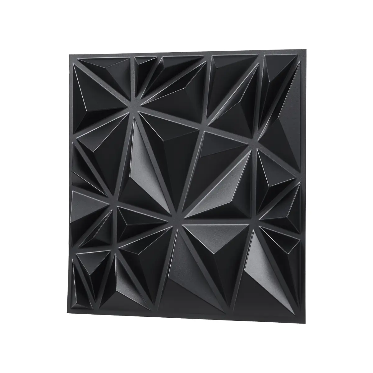 3D Wall Panels 33-Pack 11.81 x 11.81'' PVC 32 Sq.Ft Coverage Diamond Matte Black