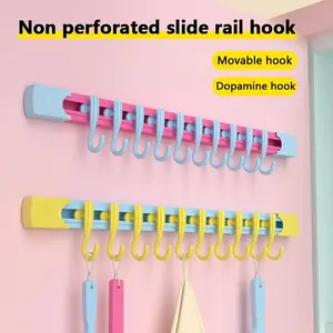 Non Perforated Sliding Rail Hooks Dopamine Sliding Hooks Kitchen Storage Hook Door Storage Hooks Household Shelf Universal Hooks
