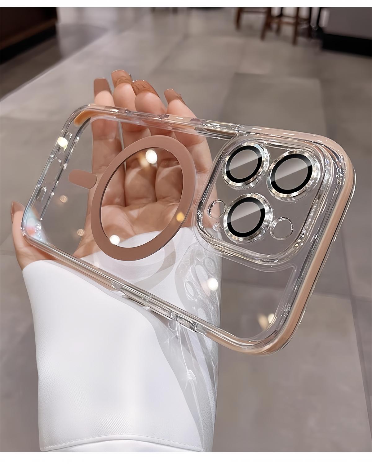 [LX]Desert Titanium 2 in Shockproof Shield Phone Case for IPhone 13 14 15 16 Pro Max 16 Clear Casing Transparent Cover