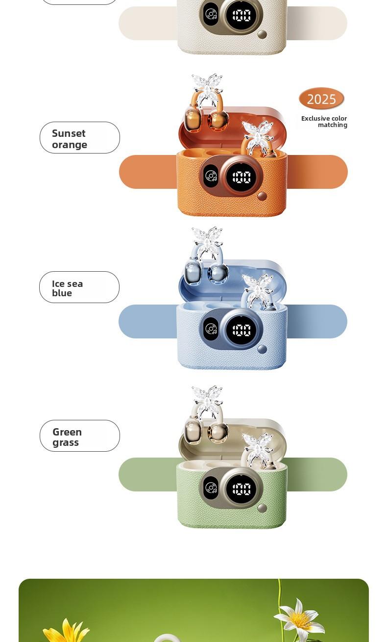 2026 Hot-Selling Retro Camera Style Bluetooth Earphones, True Wireless Clip-On, High-Quality Sound, Noise Reduction for Calls, Compact and Portable