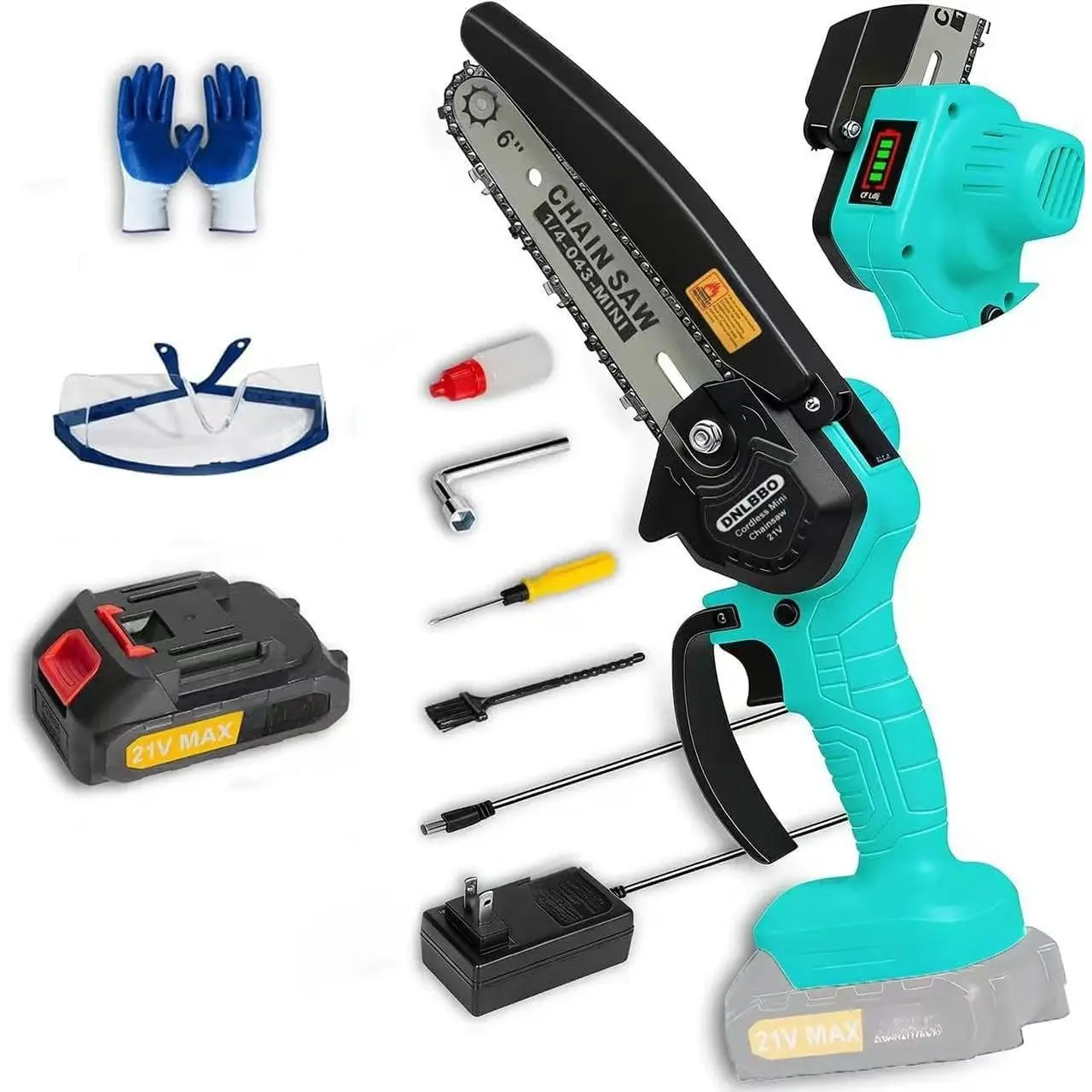 Mini  Cordless, 6 IN Lightweight Electric  for   | 1*2000mAh ,  display, Handheld Chain  for Branch Trimming, Branch Pruning, Garden Tool  for Men, Fathers