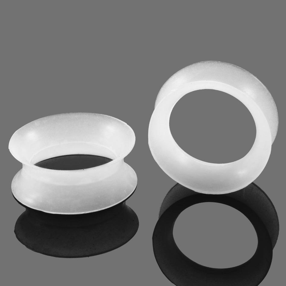 12 Pairs Silicone Ear Gauges, Double Flared Hollow Ear Plugs, Flexible Piercing Jewelry for Ears, Stretching Kit for Men Women